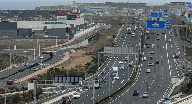 Imagen de la GC-1 a su paso por Telde/Jesús Ruiz Mesa.
